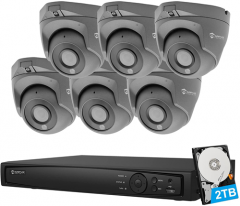 Anpviz 5MP IP POE Security Camera System, 8CH H.265 NVR with 2TB HDD And 6pcs 5MP Outdoor IP POE Dome Cameras Home Security System with Audio Recording, Waterproof, 98ft Night Vision, HIK Connect APP