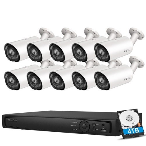 【4X Optical Zoom】Anpviz 5MP IP POE Security Camera System, 16CH H.265 ...