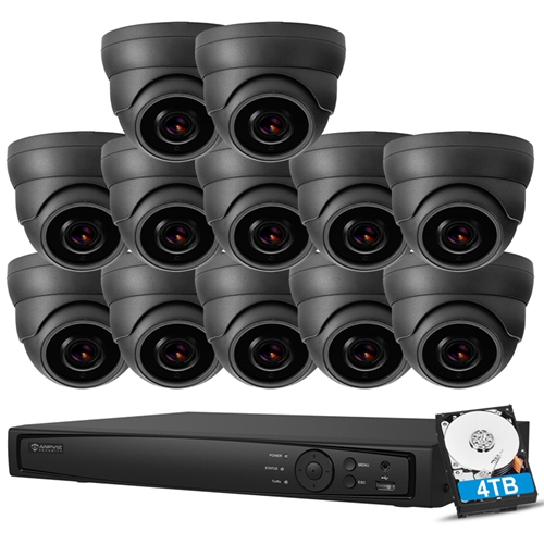 Anpviz Sistema de seguridad de cámara IP PoE de 5MP, cámara IP domo POE de  5MP 4 piezas IP66 Cámara de torreta para exteriores, H.265+ 4K 8MP 8CH NVR  con 2TB HDD