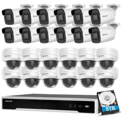 Anpviz 8MP IP PoE Camera Security System, 12pcs 4K HD 8MP POE IP Camera IP67 Outdoor Turret Camera with SD Card Slot, H.265+ 4K 8MP 16CH NVR with 4TB HDD Video Surveillance Network Video Recorder System for Recording Plug&Play Hik Connect APP
