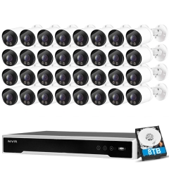 【Full Color Night Vision】Anpviz 8MP IP POE Security Camera System, 16CH H.265 NVR with 4TB HDD And 16pcs 8MP Outdoor IP POE Bullet Cameras Home Security System with Audio Recording, Waterproof, 98ft Night Vision, HIK Connect APP