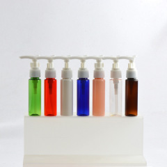 PET plastic bottle with lotion pump with clamp