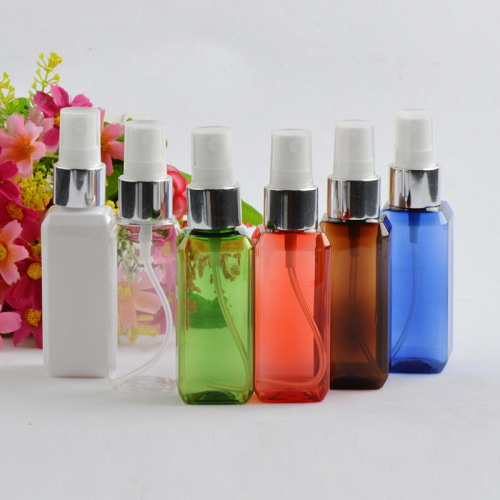 50ml PET square shape bottle square plastic bottle with lotion pump manufacture