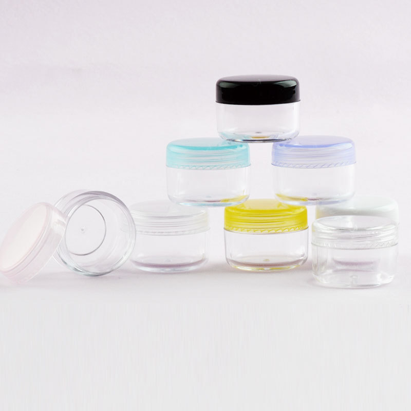 Cosmetics Jar Box Makeup Cream Nail Art Cosmetic Bead Storage Pot Container Round Bottle Portable Plastic Transparent Case