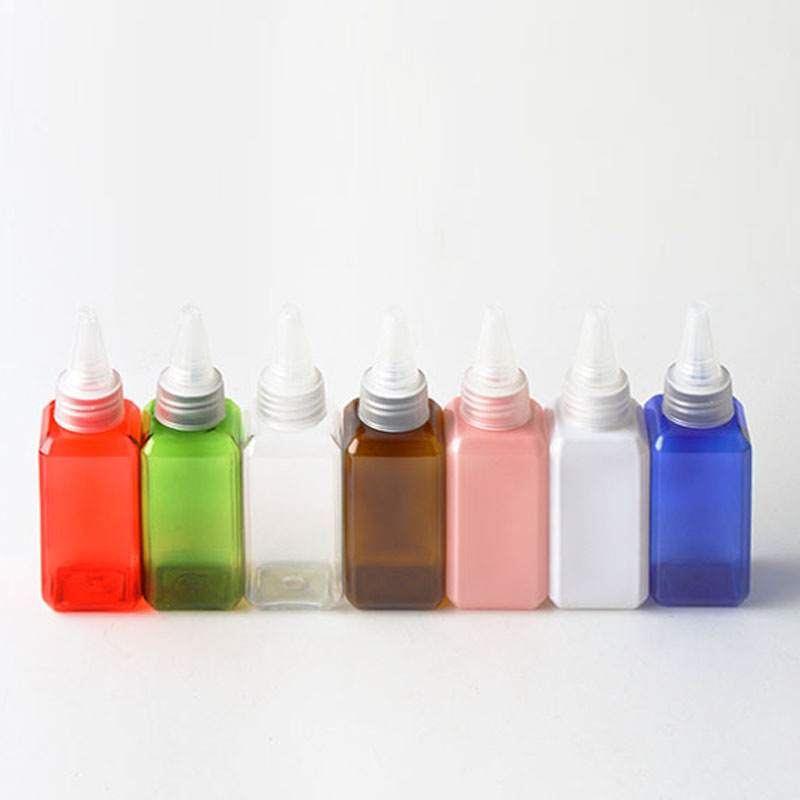 50ml plastic square Spun cover Cosmetics bottle