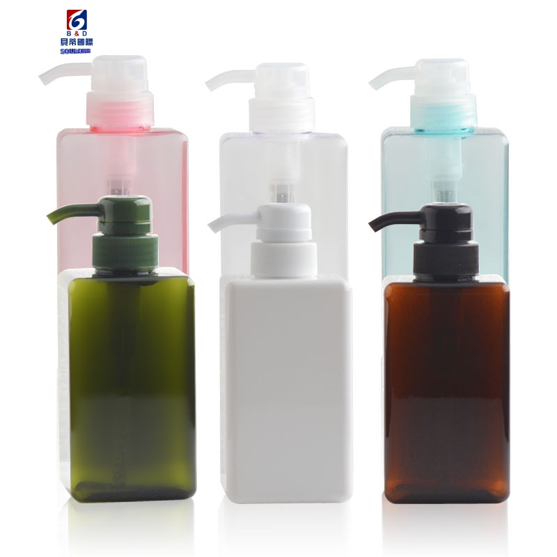 450ml Lotion Bottle Square Petg Press Plastic Bottle Shampoo Face Wash Bottle