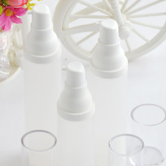 Empty White Airless Lotion Pump Cream Bottle For Cosmetic Use, forsted bottle