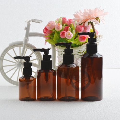 Plastic Cosmetic Containers With Bayonet Pump 200ml Capacity Square Lotion Cream Bottle For Skin Care Facial Cleanser
