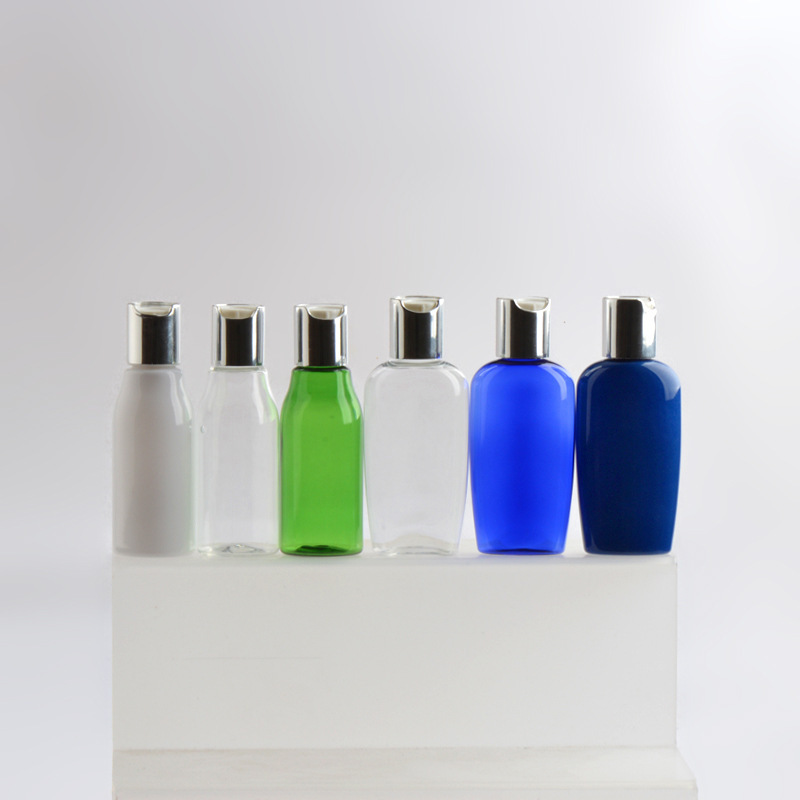 60ml plastic bottle with Gold Disc Top Cap For Cosmetic Bottle