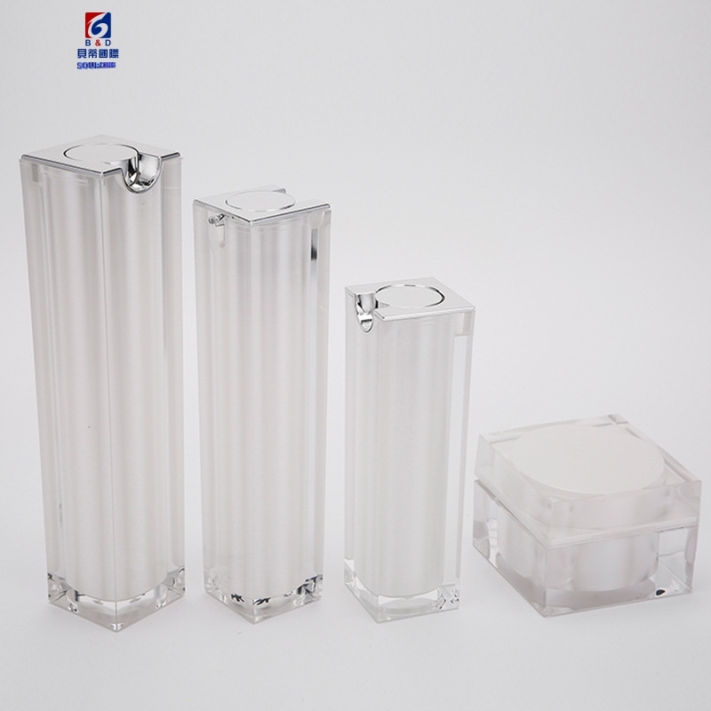 Acrylic Square Pearl Vase Acrylic 100ML Lotion Pump ,Bottle, 15/30/50G Acrylic Cream Jar