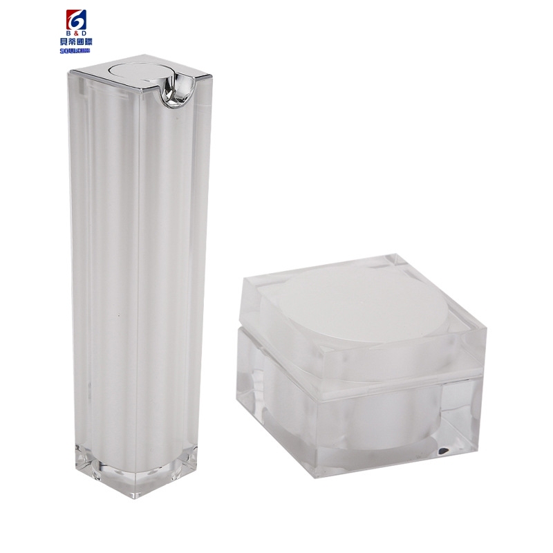 Acrylic Square Pearl Vase Acrylic 100ML Lotion Pump ,Bottle, 15/30/50G Acrylic Cream Jar
