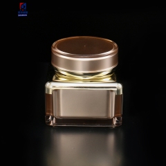 Gold Acrylic Square Set Bottle Acrylic 100ML Lotion Pump ,Bottle, 15/30/50G Acrylic Cream Jar