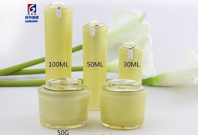 Acrylic Set Bottle 30/50/100ML Lotion Pump Bottle,Classic 30/50G Acrylic Cream Jar