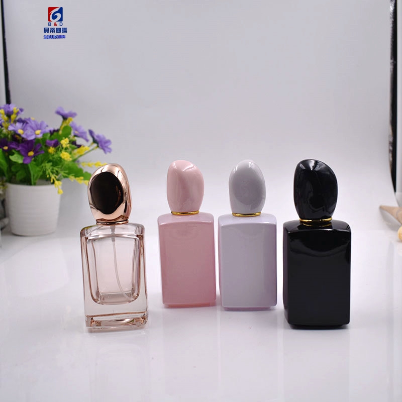 50ML Large Capacity Square Top Grade Glass Spary Bottle