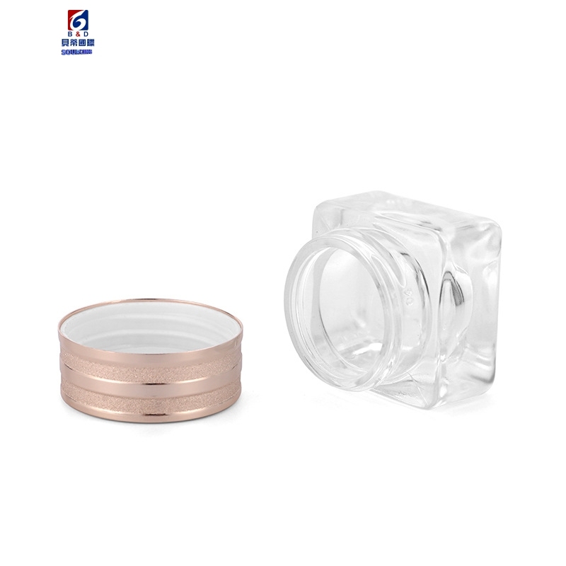 15G Glass Square Clear  Cream Jar