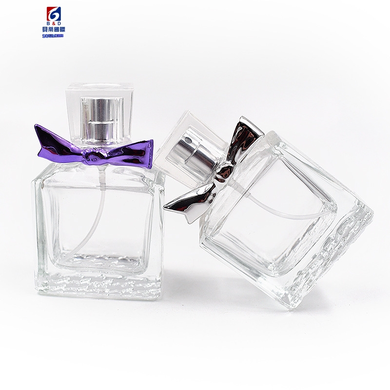 30ML Square Glass Perfume Bottle With A Bowknot