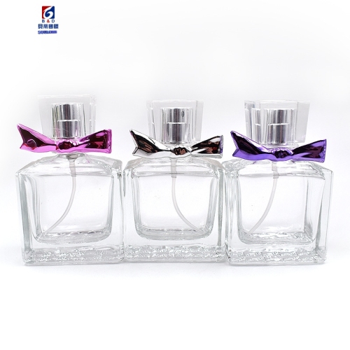 30ML Square Glass Perfume Bottle With A Bowknot
