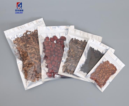 Aluminized Yin Yang aluminum foil bag flat bottom self-sealing bag flower tea food packaging bag
