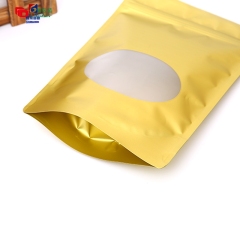 Frosted self-supporting self-sealing bag transparent open window food seal zipper bag
