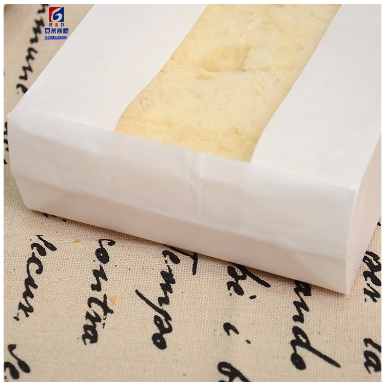 Toast packaging bag transparent open window kraft paper bag bread biscuit pastry baking bag