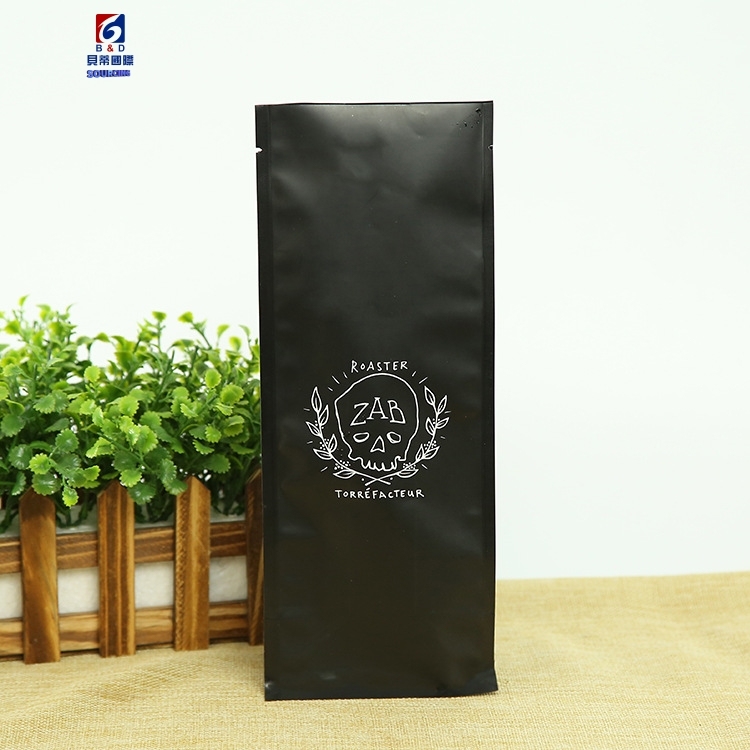 Environmental protection with one-way exhaust valve coffee packaging bag eight side seal affixed seal strip self-supporting coffee bag