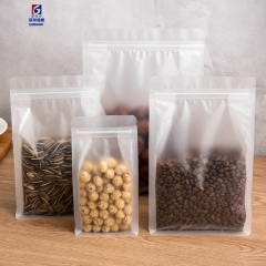 Transparent frosted dried fruit food packaging bag eight side seal stand on its own packaging bag dried fruit snacks plastic food bag