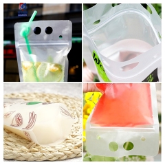 Sealed pocket portable drink bag self-supporting milk tea bag