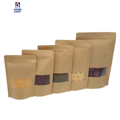 kraft paper bag free-stand bone bag food packaging bag gift bag open window visual paper self-sealing bag