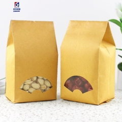 Fan-shaped windowed kraft paper organ bag thickened food packaging bag flower tea sealing bag in sealing bag