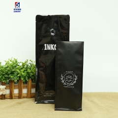 Environmental protection with one-way exhaust valve coffee packaging bag eight side seal affixed seal strip self-supporting coffee bag
