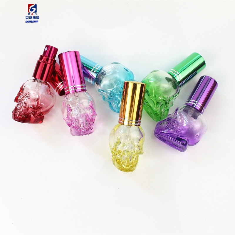 8ML Colored Glass Spary Bottle Skull