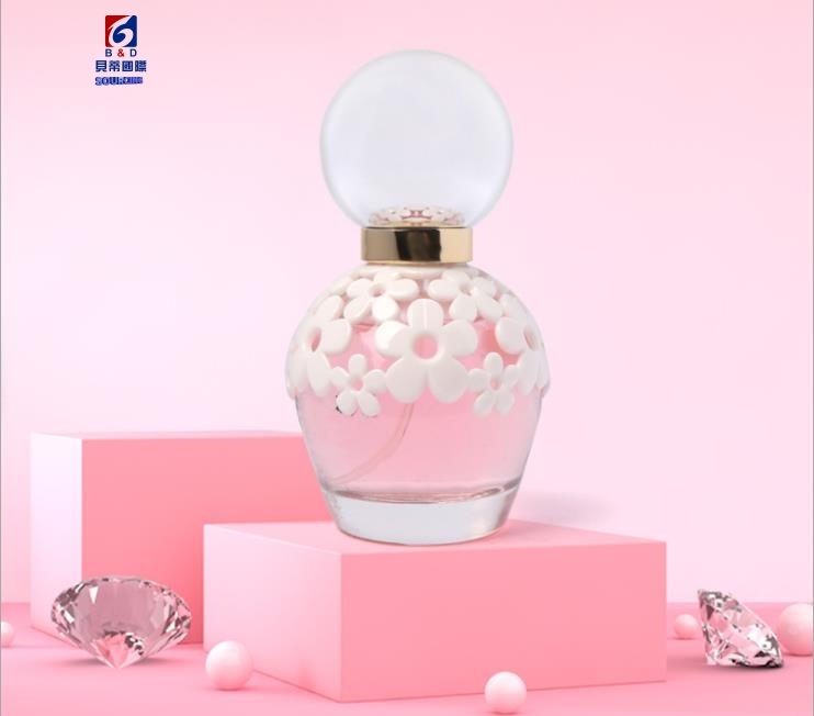 40ML Circular Decals Glass Perfume Spray Bottle