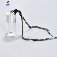 High-grade crystal white material 8m1 spiral-shaped cylindrical transparent glass perfume bottle