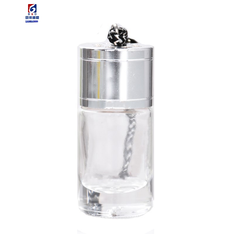 High-grade crystal white material 8m1 spiral-shaped cylindrical transparent glass perfume bottle