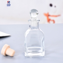 100ML Crystal White Material Small Square Glass Aromatherapy Bottle