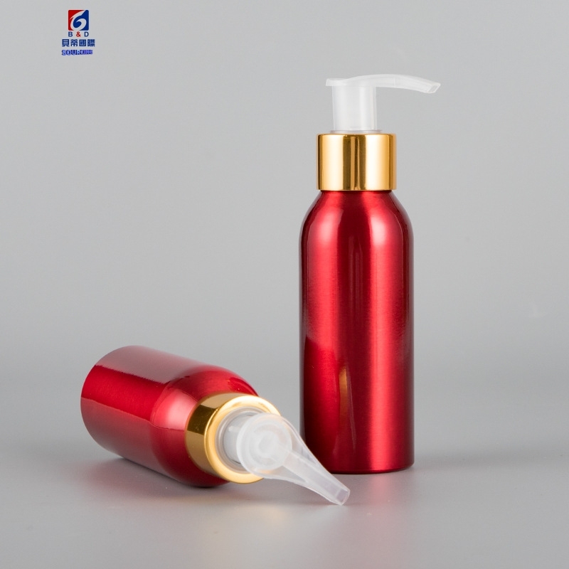 100ML Red Aluminm Emulsion Pump Bottle
