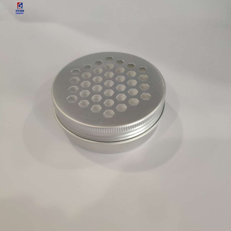 Hexagonal Thread Perforated Aluminum Jar