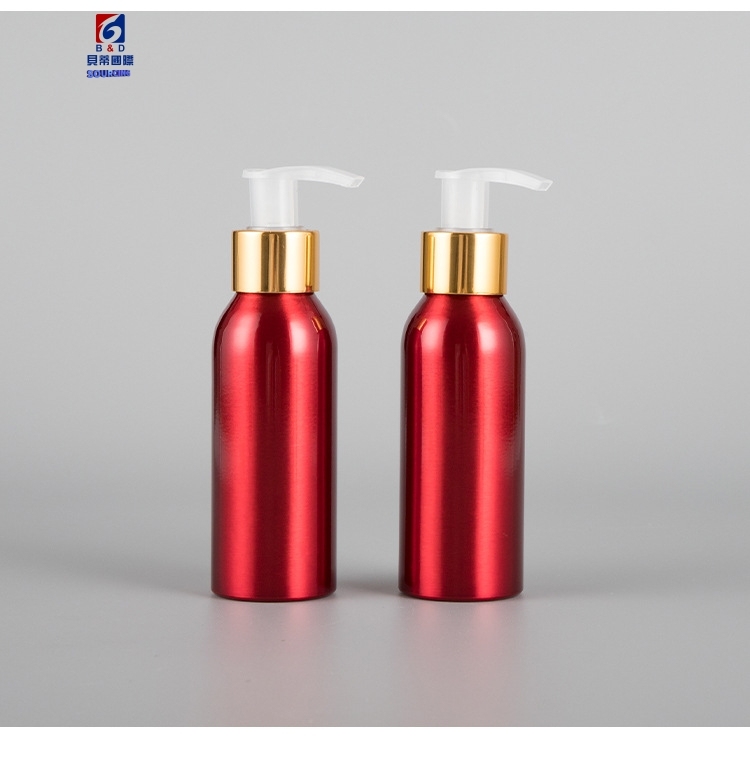 100ML Red Aluminm Emulsion Pump Bottle