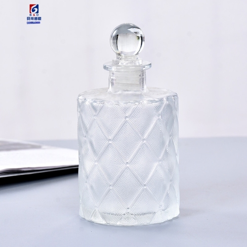 200ML Crystal White Check Rhomboid Glass Aromatherapy Bottle
