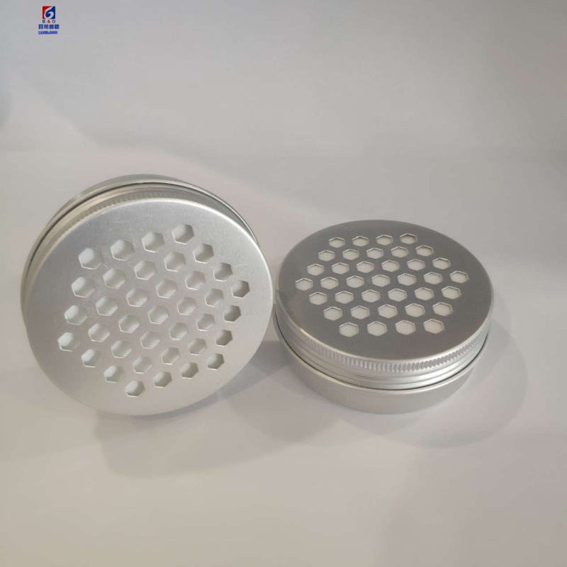 Hexagonal Thread Perforated Aluminum Jar