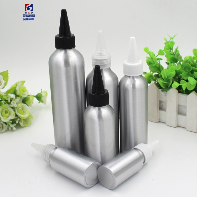 30/50/100/120/150/200/250ML Aluminum Bottle With Pointed Mouth Cap