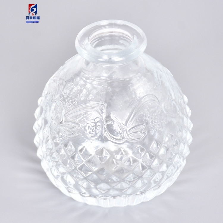 50ML Round Belly Carved Glass Aromatherapy Bottle