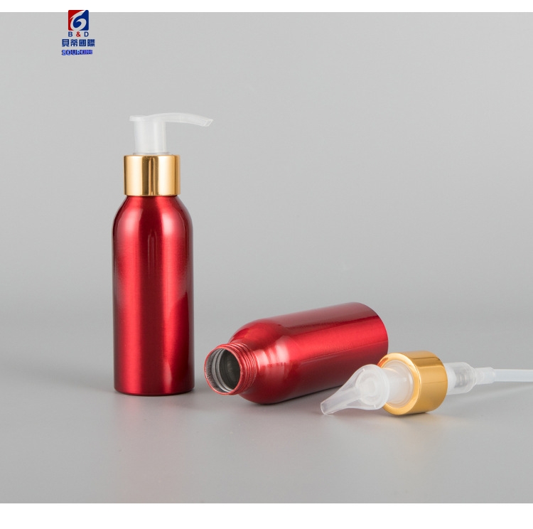 100ML Red Aluminm Emulsion Pump Bottle