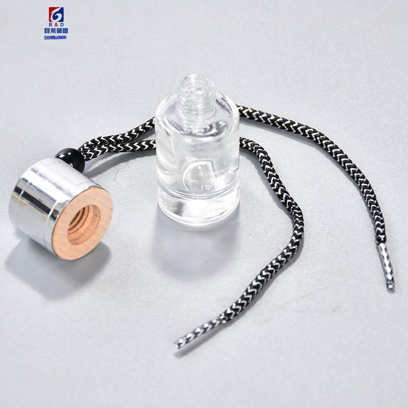 High-grade crystal white material 8m1 spiral-shaped cylindrical transparent glass perfume bottle