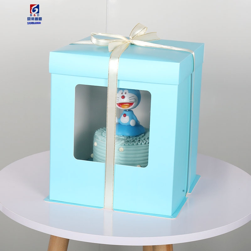 Transparent Portable Double Window Cake Box