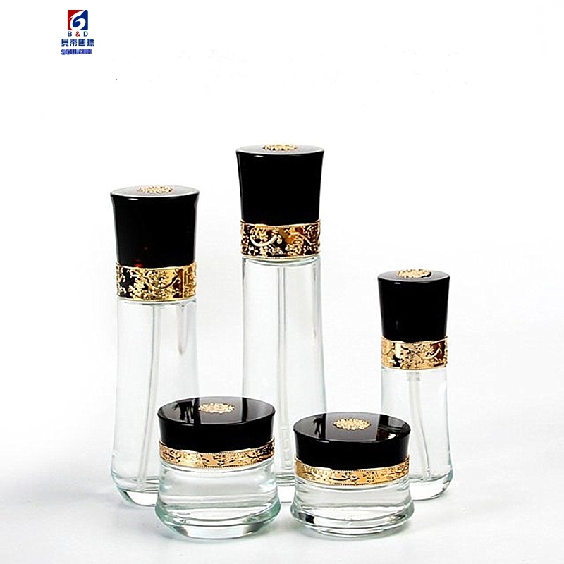 Glass Set Bottle 30/50g Cream Jar, 40/100/120ml Emulsion Spray Bottle,