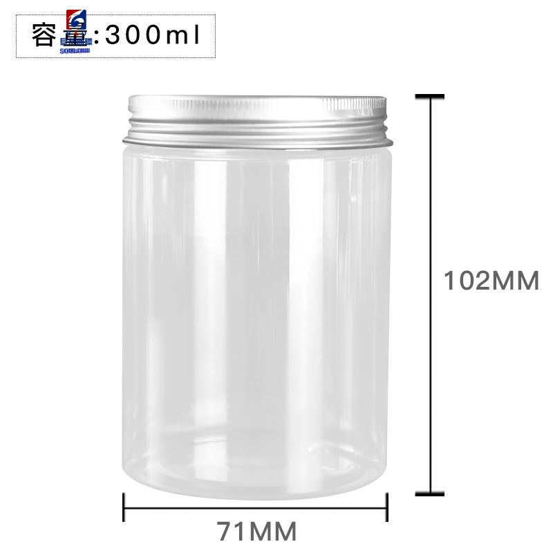 300ML Transparent Plastic Cream Jar