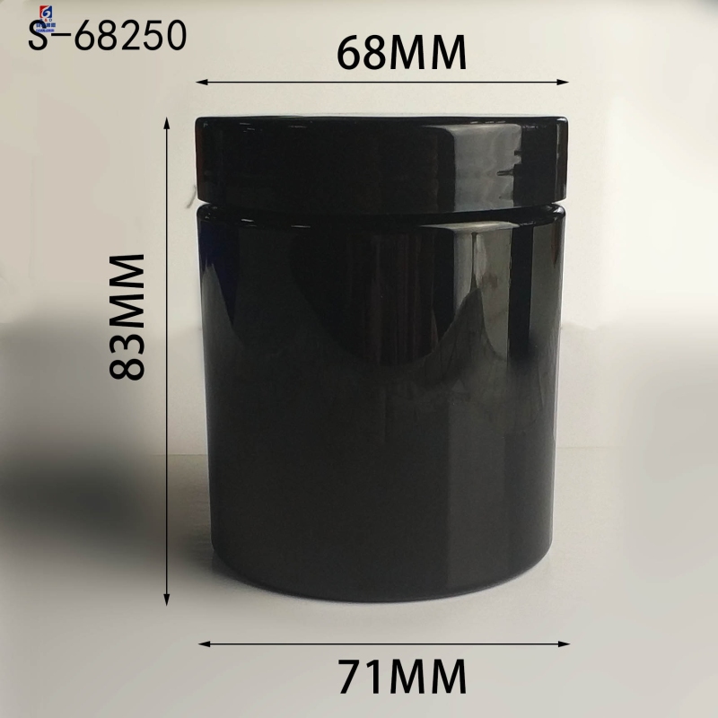 250ML Black Plastic Cream Jar