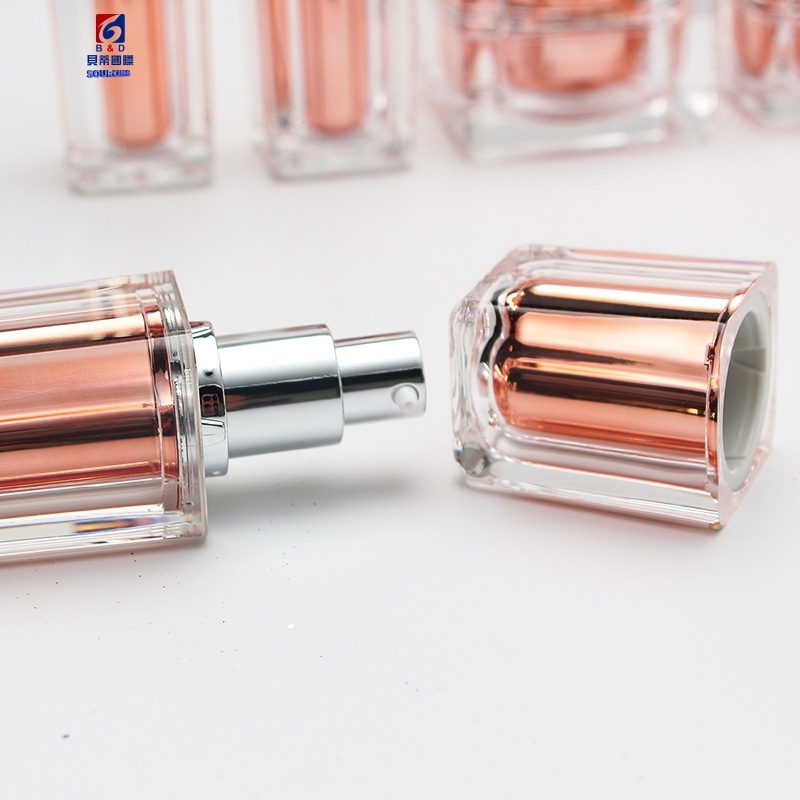 Light Luxury Rose Gold Plating Acrylic Set Bottle