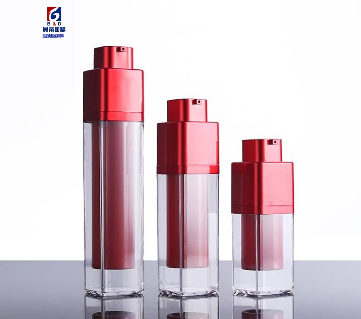 15/30/50ML Rotate AS Red Square Acrylic Lotion Bottle